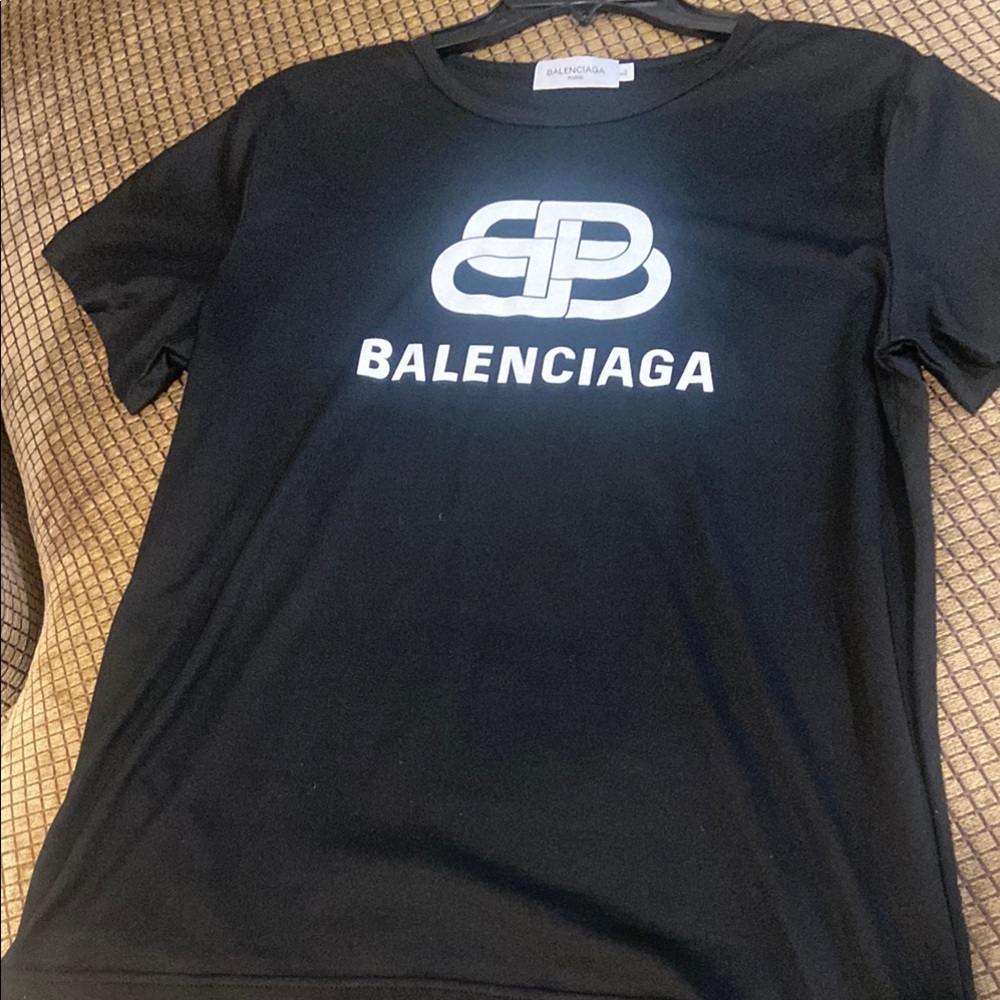 Balenciaga Black and White Logo Tee